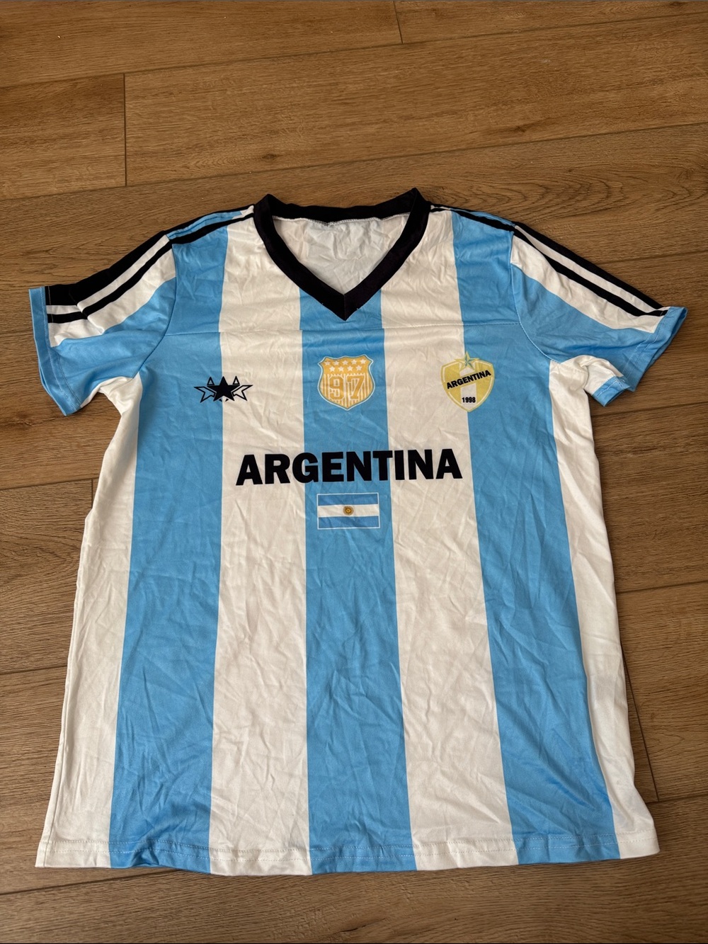 Argentina Blue & White Striped Soccer Jersey